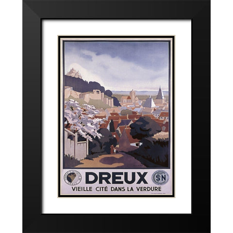 dreaux Black Modern Wood Framed Art Print with Double Matting by Vintage Apple Collection