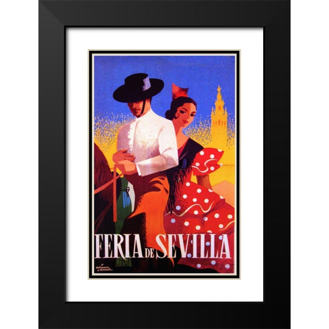 feria_sevilla Black Modern Wood Framed Art Print with Double Matting by Vintage Apple Collection