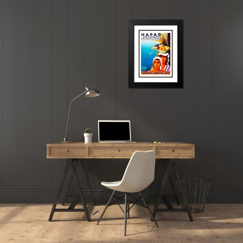 hapag_fruit_bowl Black Modern Wood Framed Art Print with Double Matting by Vintage Apple Collection