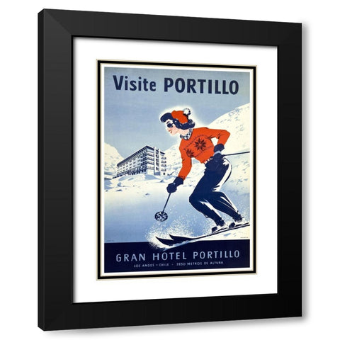 portillo Black Modern Wood Framed Art Print with Double Matting by Vintage Apple Collection