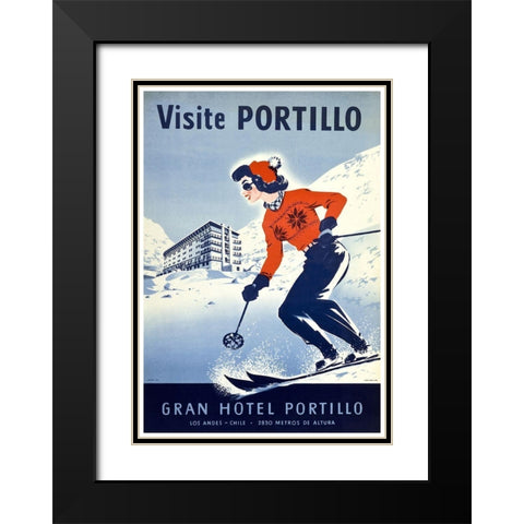 portillo Black Modern Wood Framed Art Print with Double Matting by Vintage Apple Collection