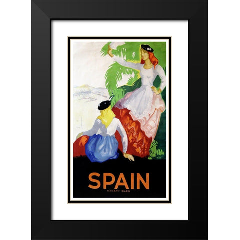 spain_canary Black Modern Wood Framed Art Print with Double Matting by Vintage Apple Collection