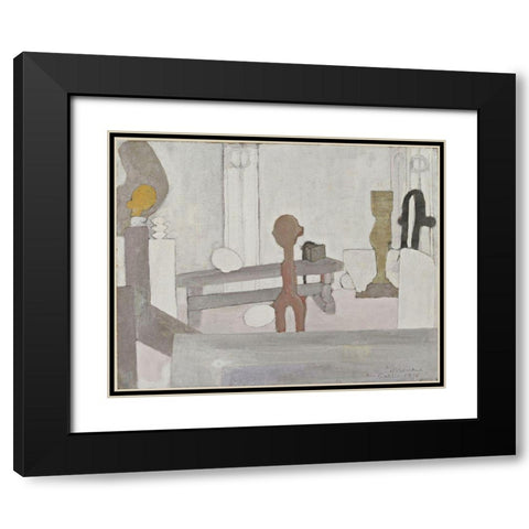 Constantin Brancusi - View of the Artists Studio Black Modern Wood Framed Art Print with Double Matting by Vintage Apple Collection