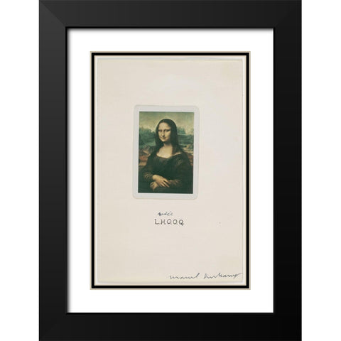 Marcel Duchamp - L.H.O.O.Q. Shaved Black Modern Wood Framed Art Print with Double Matting by Vintage Apple Collection