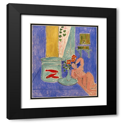 matisse_goldfishandsculpture Black Modern Wood Framed Art Print with Double Matting by Vintage Apple Collection