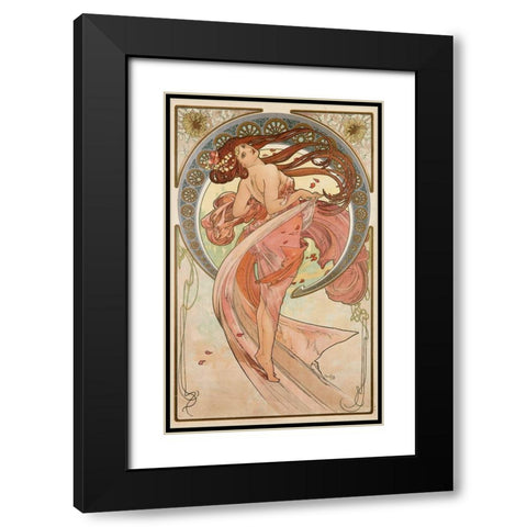 danse_mucha_archival_vers Black Modern Wood Framed Art Print with Double Matting by Vintage Apple Collection