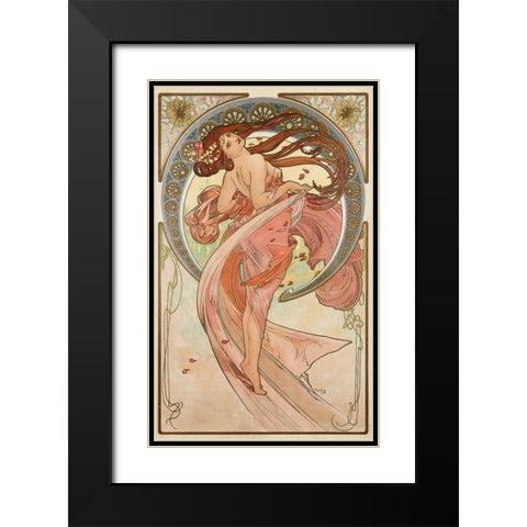 danse_mucha_archival_vers Black Modern Wood Framed Art Print with Double Matting by Vintage Apple Collection