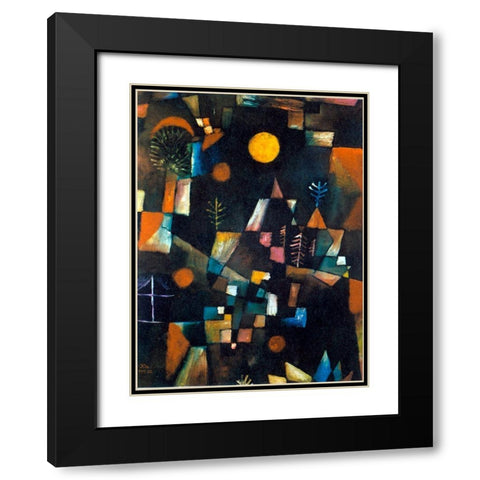 klee_fullmoon Black Modern Wood Framed Art Print with Double Matting by Vintage Apple Collection