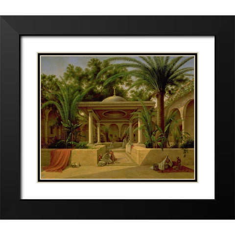 Khabanija_fountain_cairo_1845 Black Modern Wood Framed Art Print with Double Matting by Vintage Apple Collection