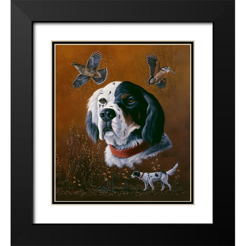 English Setter Black Modern Wood Framed Art Print with Double Matting by Goebel, Wilhelm