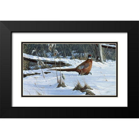 Fenceline Strut Black Modern Wood Framed Art Print with Double Matting by Goebel, Wilhelm