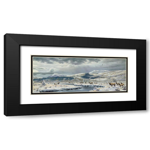 September Snow Black Modern Wood Framed Art Print with Double Matting by Goebel, Wilhelm