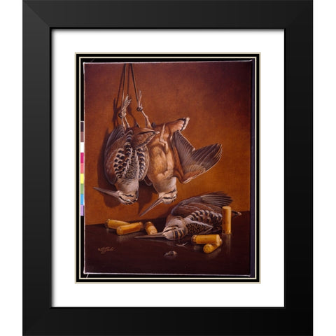 Three Bird Limit Black Modern Wood Framed Art Print with Double Matting by Goebel, Wilhelm