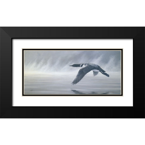 Misty Flight Black Modern Wood Framed Art Print with Double Matting by Goebel, Wilhelm