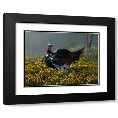 Belly Deep In Buttercups Black Modern Wood Framed Art Print with Double Matting by Goebel, Wilhelm