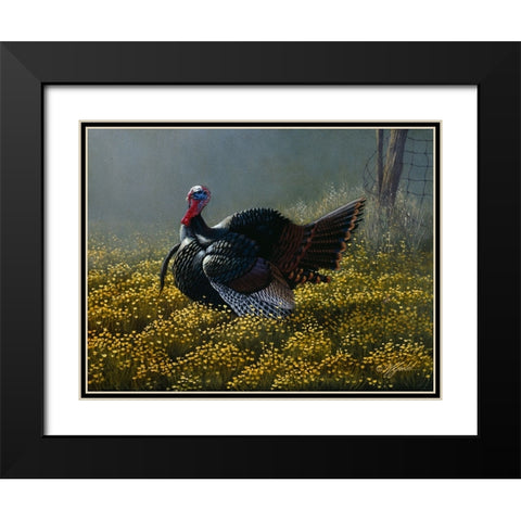 Belly Deep In Buttercups Black Modern Wood Framed Art Print with Double Matting by Goebel, Wilhelm