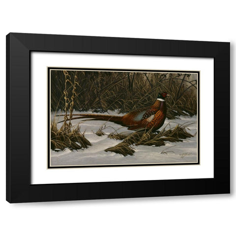 Walking Through Winter Black Modern Wood Framed Art Print with Double Matting by Goebel, Wilhelm