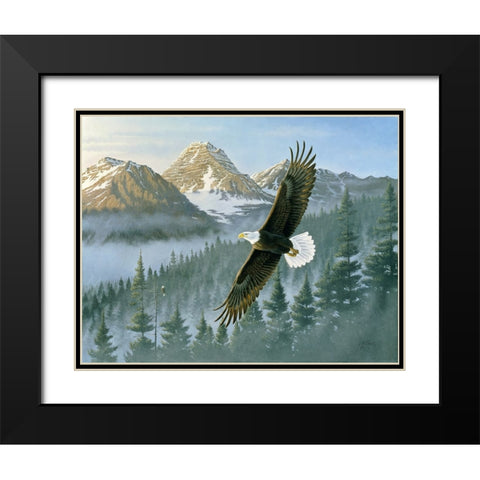 Soaring Eagle Black Modern Wood Framed Art Print with Double Matting by Goebel, Wilhelm