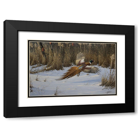 Landing Zone Black Modern Wood Framed Art Print with Double Matting by Goebel, Wilhelm