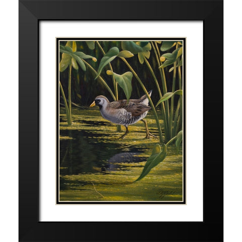 Sora Rail Black Modern Wood Framed Art Print with Double Matting by Goebel, Wilhelm