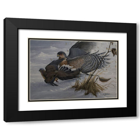 Sudden Impact Black Modern Wood Framed Art Print with Double Matting by Goebel, Wilhelm