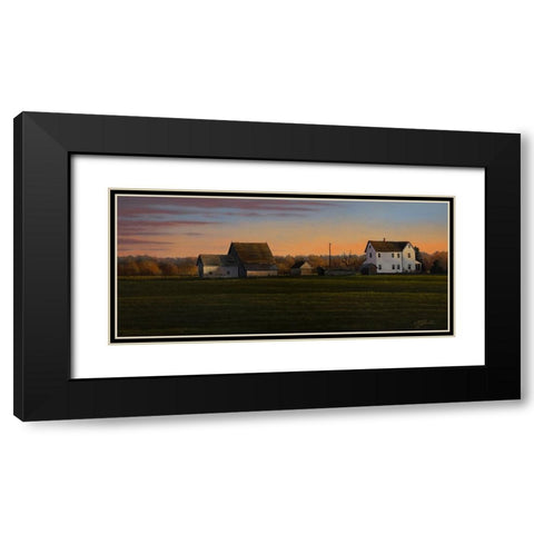 Sunset On A Family Farm Black Modern Wood Framed Art Print with Double Matting by Goebel, Wilhelm