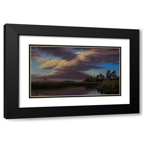 Sunset On Wicomico Creek Black Modern Wood Framed Art Print with Double Matting by Goebel, Wilhelm