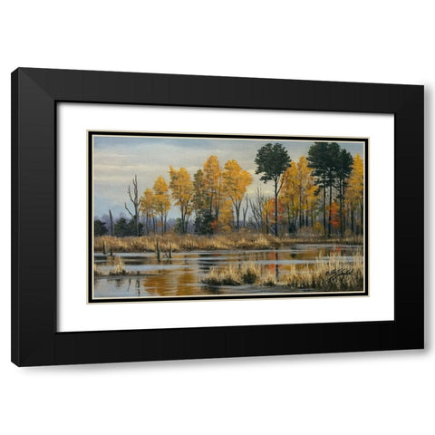 Autumn at Prime Hook Black Modern Wood Framed Art Print with Double Matting by Goebel, Wilhelm