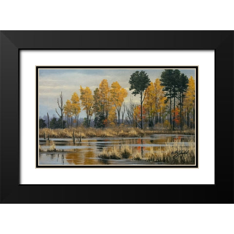 Autumn at Prime Hook Black Modern Wood Framed Art Print with Double Matting by Goebel, Wilhelm