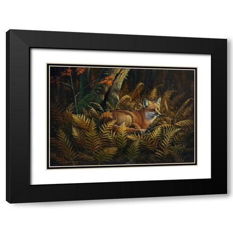 Bed of Ferns Black Modern Wood Framed Art Print with Double Matting by Goebel, Wilhelm