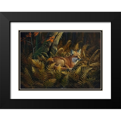 Bed of Ferns Black Modern Wood Framed Art Print with Double Matting by Goebel, Wilhelm