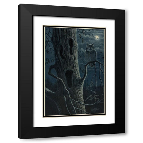 Boo Tree Black Modern Wood Framed Art Print with Double Matting by Goebel, Wilhelm
