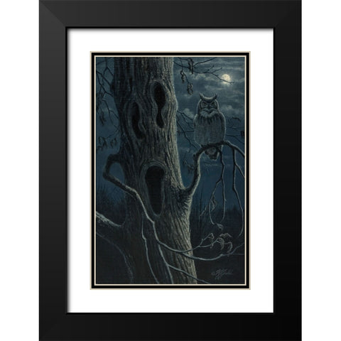 Boo Tree Black Modern Wood Framed Art Print with Double Matting by Goebel, Wilhelm