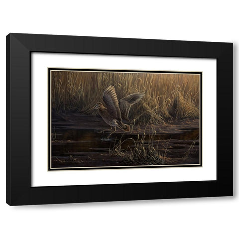 Dropping In Black Modern Wood Framed Art Print with Double Matting by Goebel, Wilhelm
