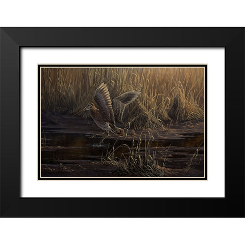Dropping In Black Modern Wood Framed Art Print with Double Matting by Goebel, Wilhelm