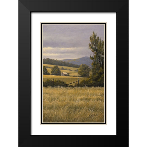 Hayfields Near Arlington Black Modern Wood Framed Art Print with Double Matting by Goebel, Wilhelm