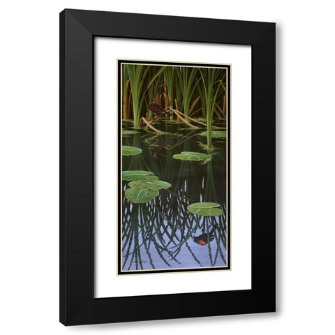 Reflections Of Courtship Black Modern Wood Framed Art Print with Double Matting by Goebel, Wilhelm