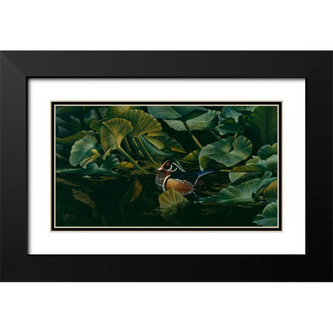Quiet Times Black Modern Wood Framed Art Print with Double Matting by Goebel, Wilhelm