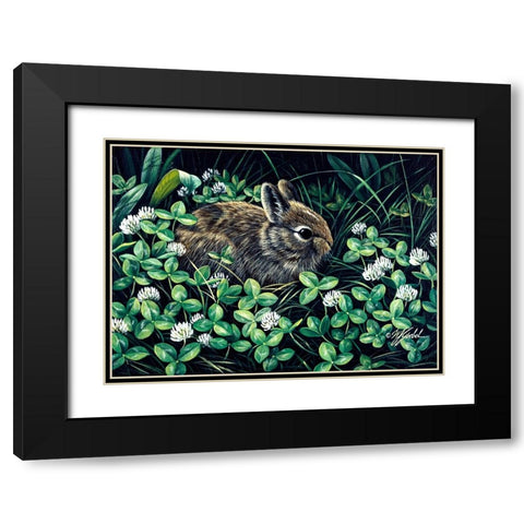 In Clover Black Modern Wood Framed Art Print with Double Matting by Goebel, Wilhelm