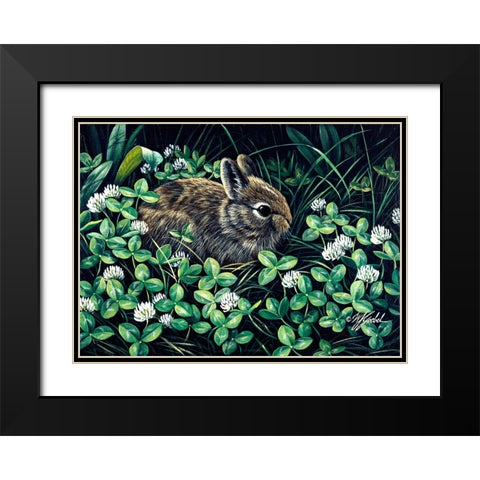 In Clover Black Modern Wood Framed Art Print with Double Matting by Goebel, Wilhelm