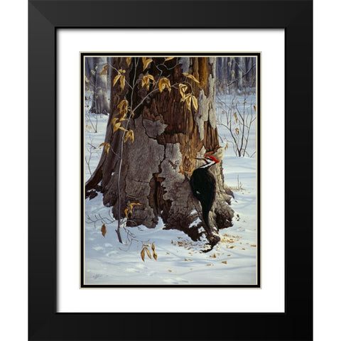 Working The Base Black Modern Wood Framed Art Print with Double Matting by Goebel, Wilhelm