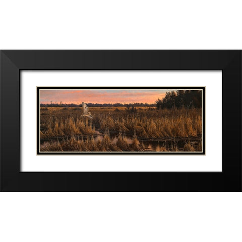 Evening Rounds Black Modern Wood Framed Art Print with Double Matting by Goebel, Wilhelm