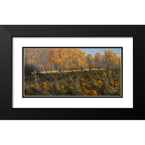 Pumpkin Patch Black Modern Wood Framed Art Print with Double Matting by Goebel, Wilhelm