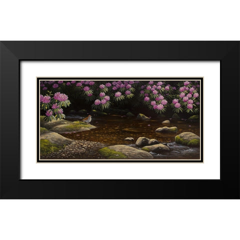 Spring Run Black Modern Wood Framed Art Print with Double Matting by Goebel, Wilhelm