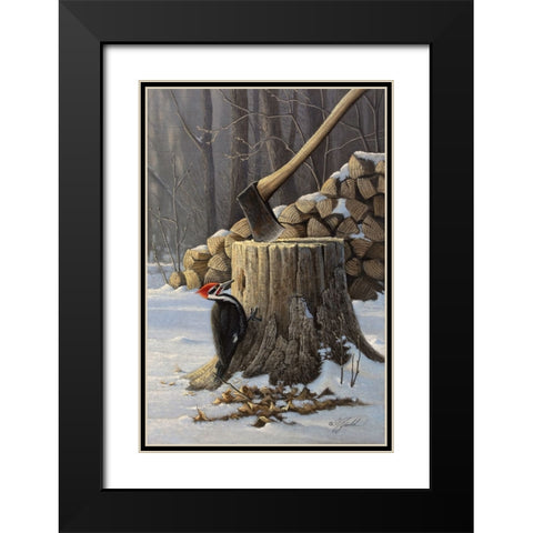 Stump Grinder Black Modern Wood Framed Art Print with Double Matting by Goebel, Wilhelm