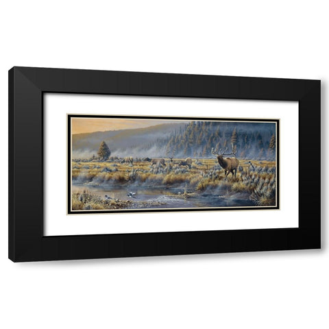 Autumn Classic - Elk Black Modern Wood Framed Art Print with Double Matting by Goebel, Wilhelm