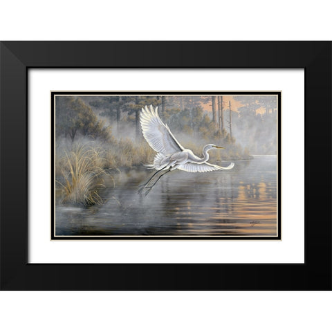 Sunrise Flight Black Modern Wood Framed Art Print with Double Matting by Goebel, Wilhelm