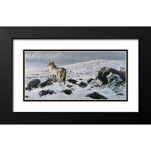 Open Country - Coyote Black Modern Wood Framed Art Print with Double Matting by Goebel, Wilhelm