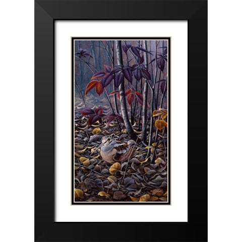 Autumn Colors- Woodcock Black Modern Wood Framed Art Print with Double Matting by Goebel, Wilhelm