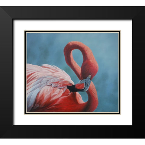 Figure 8 - Flamingo Black Modern Wood Framed Art Print with Double Matting by Goebel, Wilhelm
